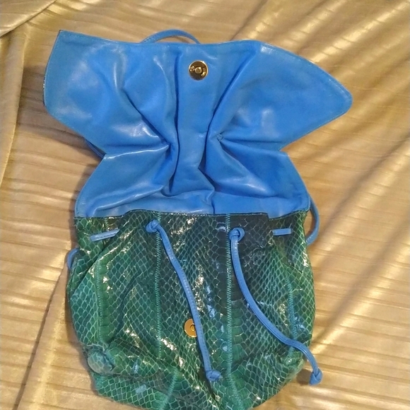 Gorgeous VTG Leather Snakeskin Purse - Picture 2 of 6